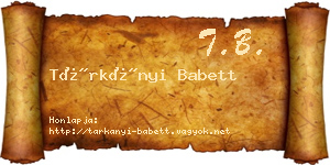 Tárkányi Babett névjegykártya